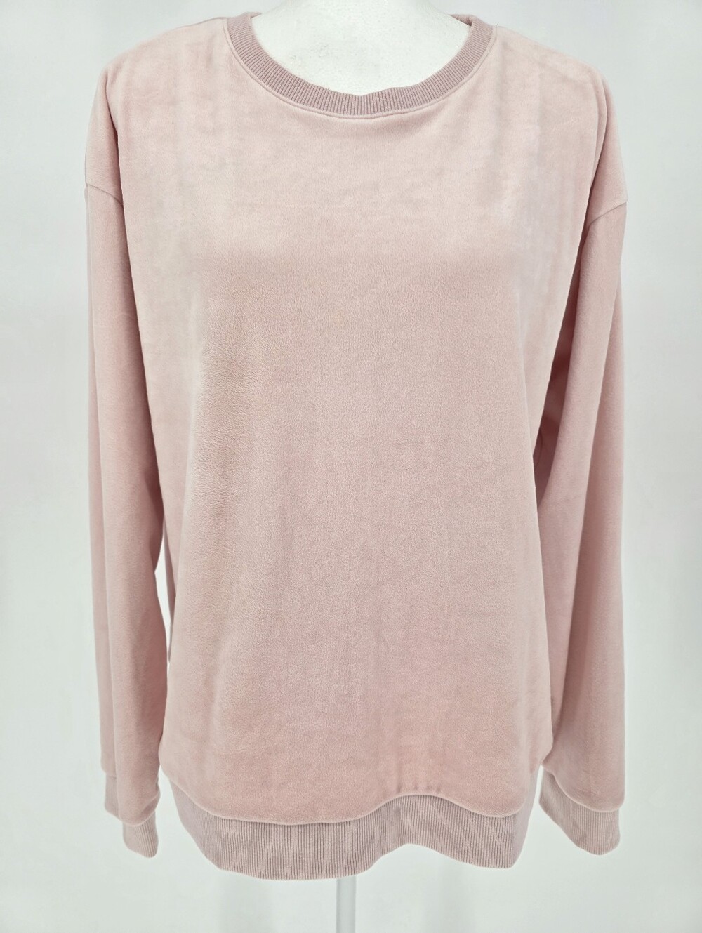 NWT Banana Republic Pink Velour Pullover Sweatshirt XL Soft Lounge